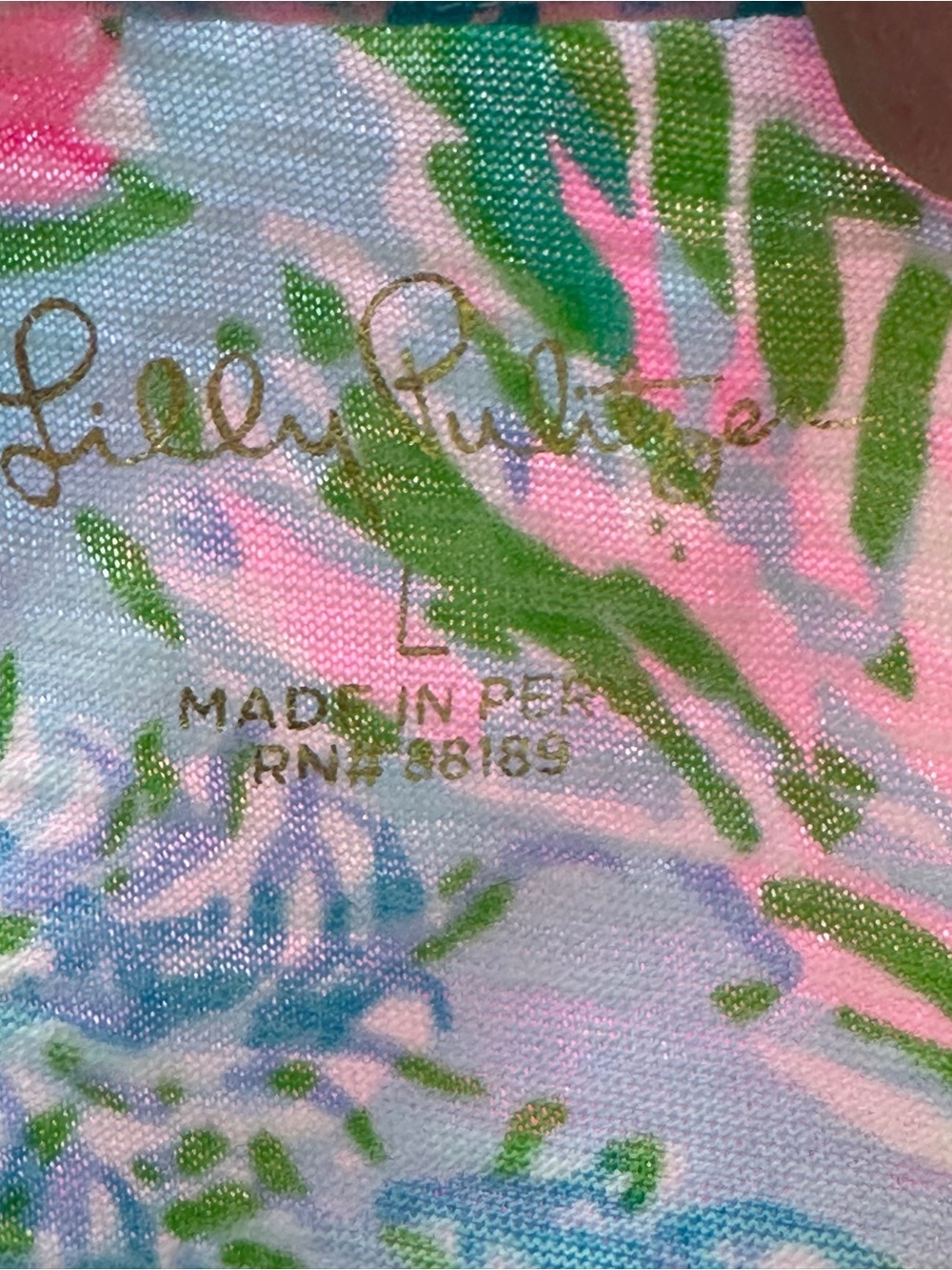 Lilly Pulitzer Shirt Large Etta V neck Celestial Blue Cay to my Heart Tropical - Picture 2 of 6